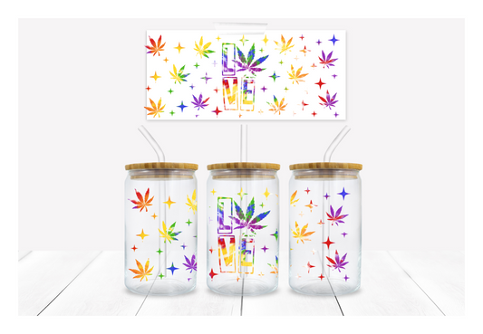 Cannabis 16oz Libbey Glass Cans