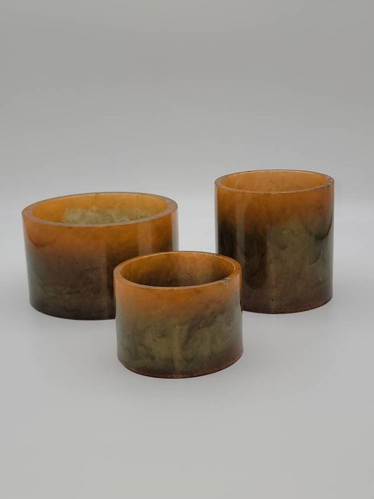 Handmade 3pc Resin Cylinder Set